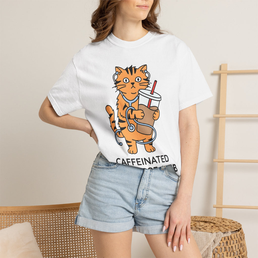 Cat Coffee Stethoscope Cartoon T-Shirt – Nurse Kitty Lover product image 6
