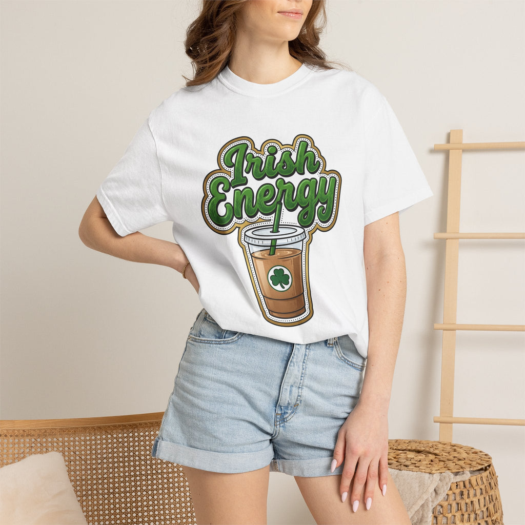 Iced Latte Glass Shirt St Patrick's Day Mocha Unisex Gift Comic Tee Coffee Cup