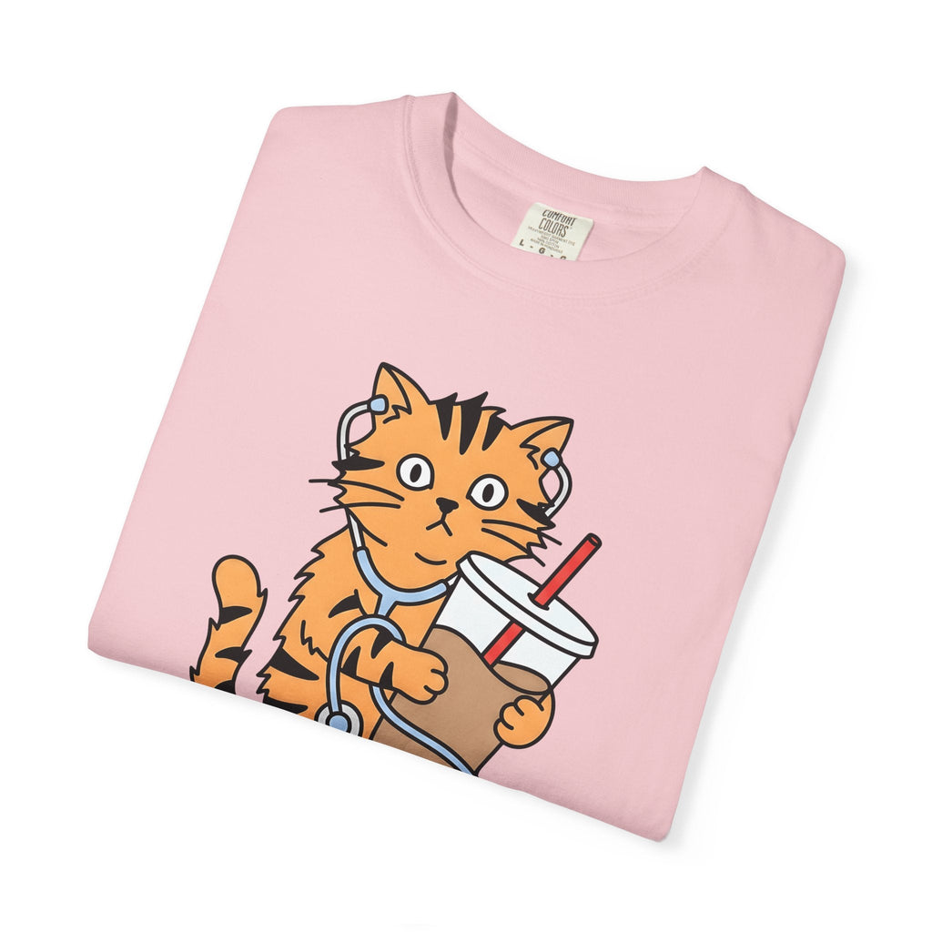Cat Coffee Stethoscope Cartoon T-Shirt – Nurse Kitty Lover product image 11