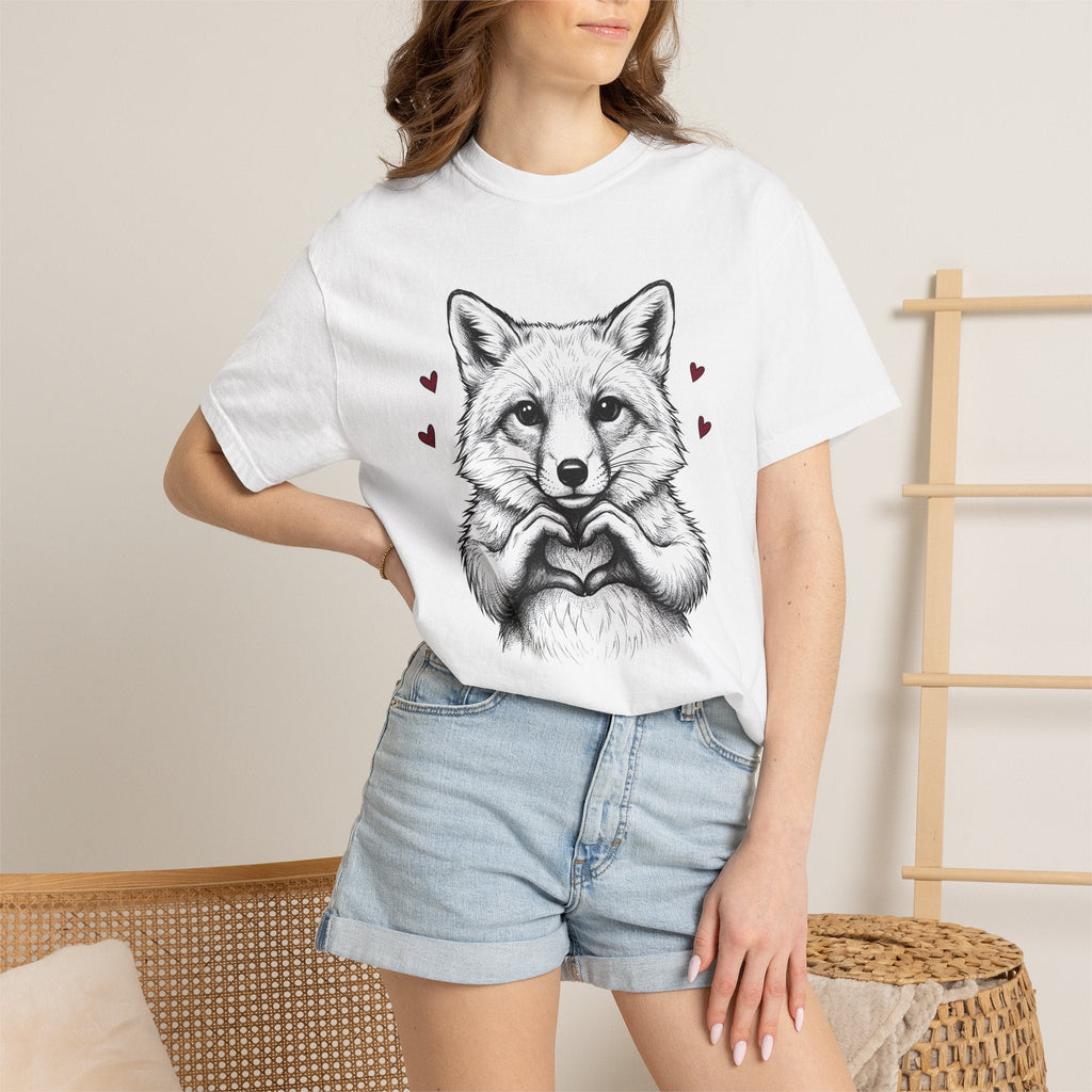 Fox Heart Hands Shirt St. Valentine's Day Animal Gift Women product image 6