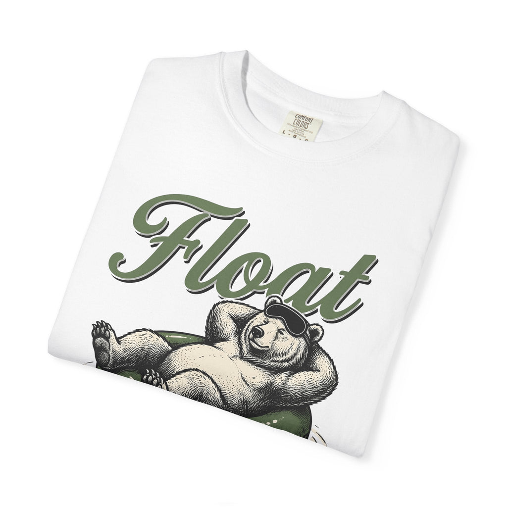 Bear Swim Ring Shirt Funny Pets Unisex Gift Line Art Tee Inflatable Ring T-Shirt