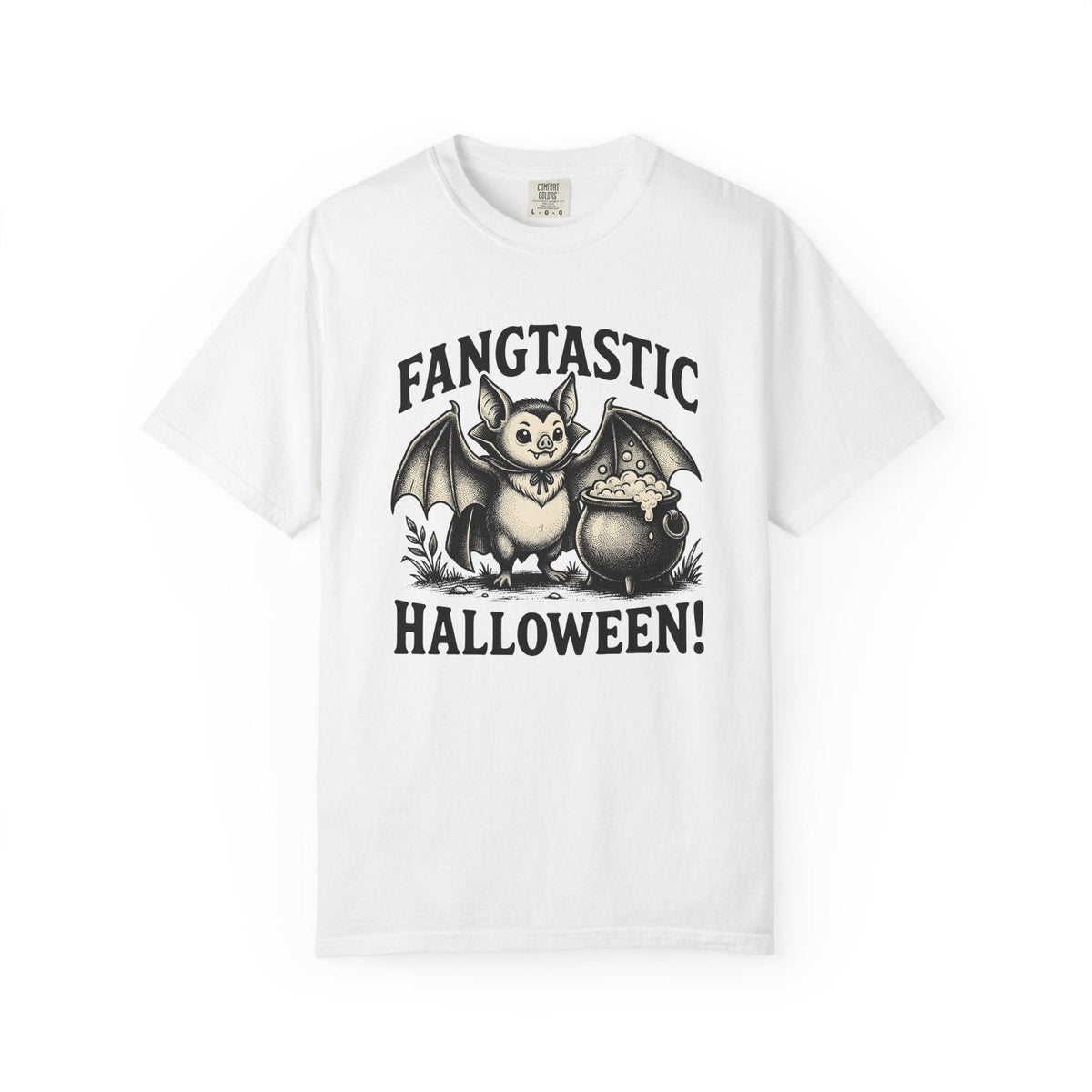 Bat Cauldron Shirt Halloween Gothic Unisex Gift Vintage Tee product image 1