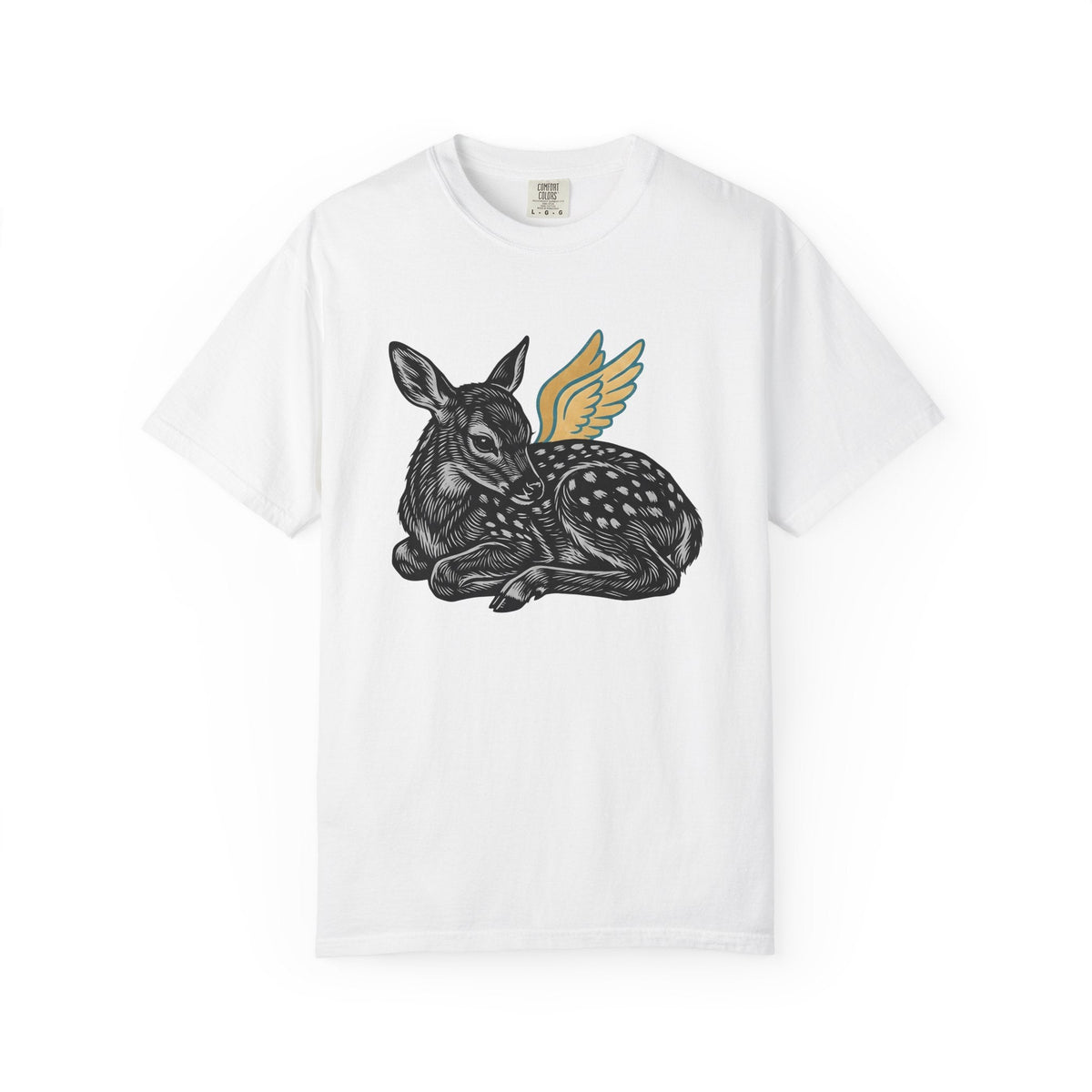 Fawn Shirt Animal Mythical Gift Women Linocut Tee Deer product image 1