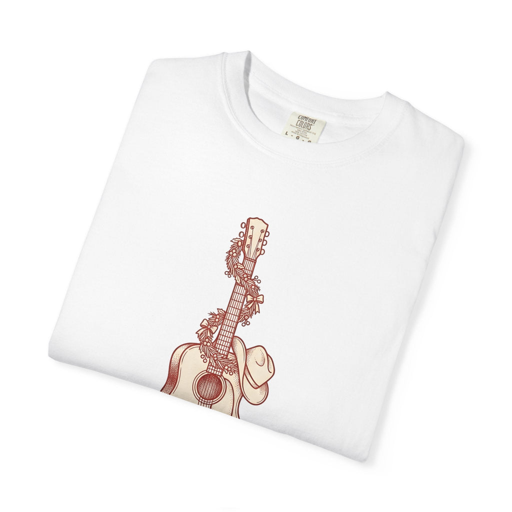 Guitar Wreath Shirt Christmas Music Unisex Gift Hand Drawn product image 5