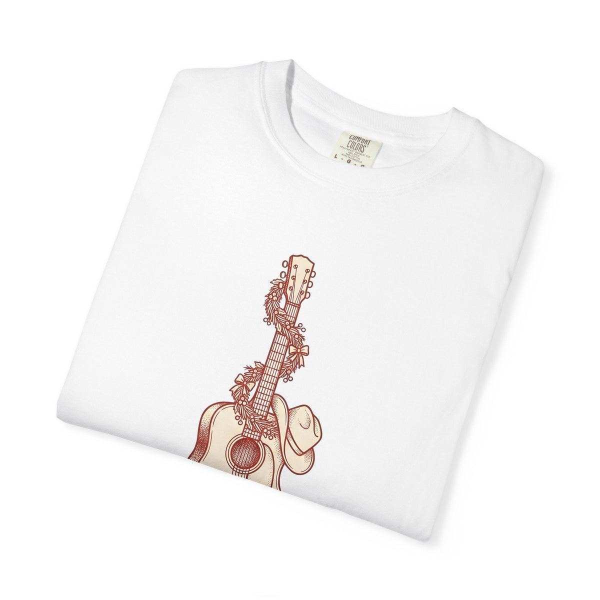 Guitar Wreath Shirt Christmas Music Unisex Gift Hand Drawn product image 5