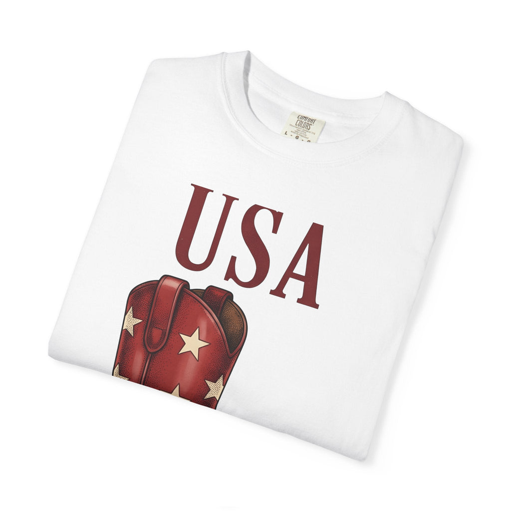 Western Boot Shirt America Cowboy Unisex Gift Retro Tee product image 5