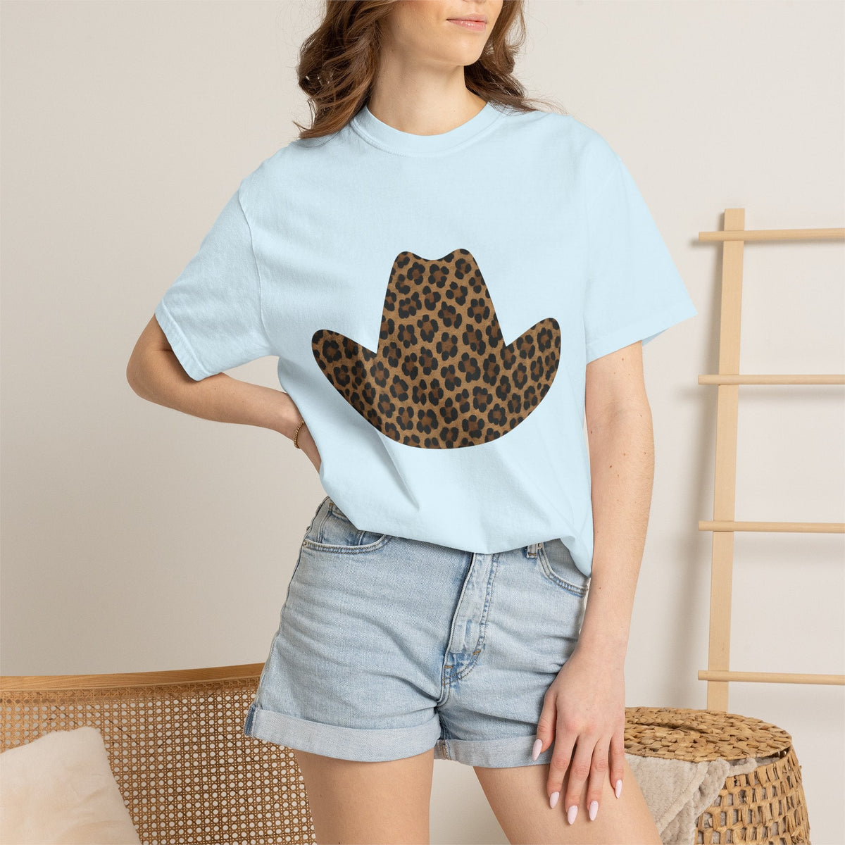 Spotted Cowboy Hat Shirt Animal Print Rustic Unisex Gift Graphic Tee Cowboy Hat