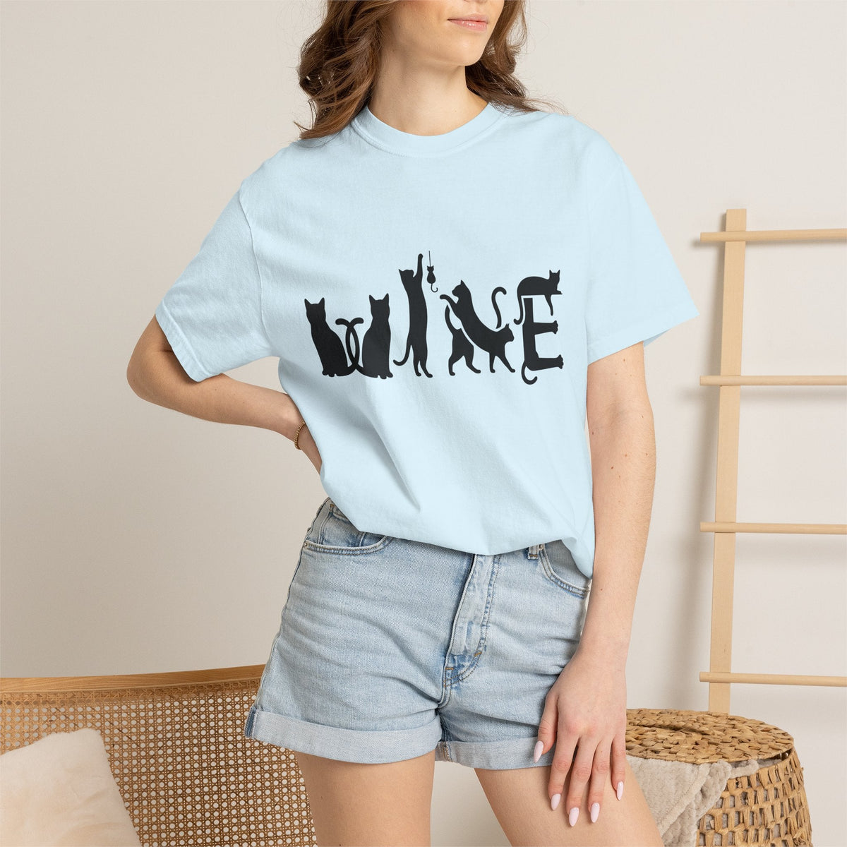 Cat Outline Shirt Animals Unisex Gift Simple Tee Kitten product image 9