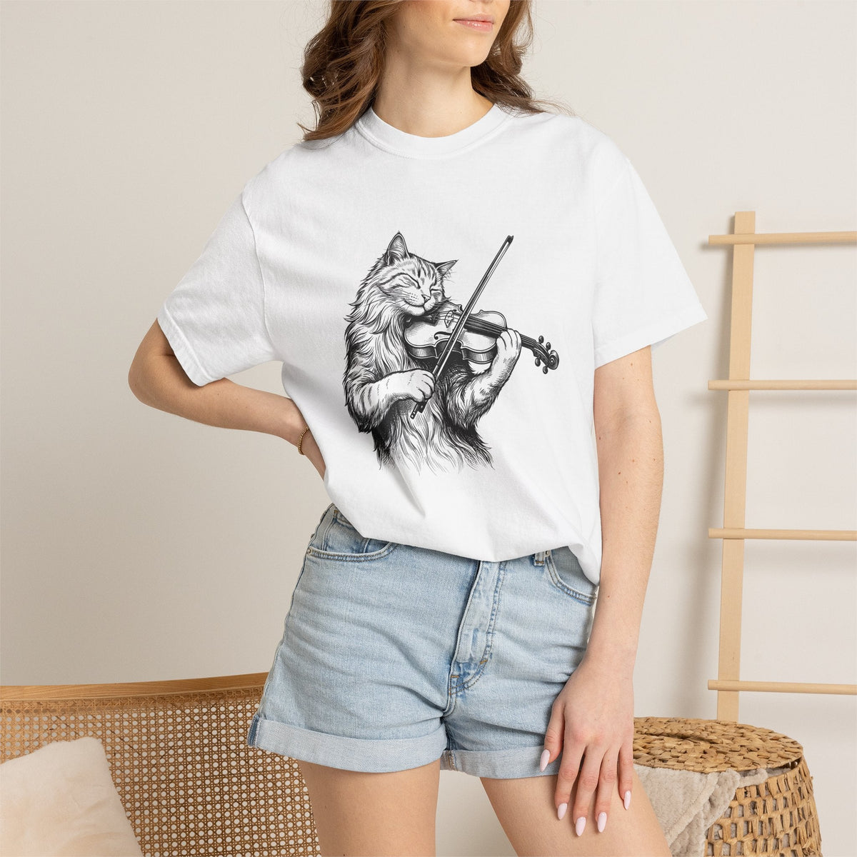Pussycat Viola Shirt Cat Tunes Unisex Gift Doodle Tee product image 6