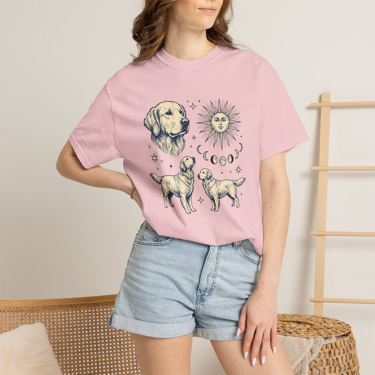 Golden Retriever Shirt Dog Planets Gift Women Sketch Tee product image 12