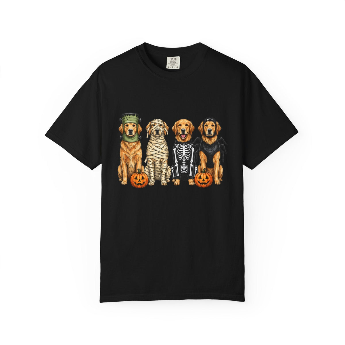 Golden Retriever Puppies Shirt Dog Spooky Gift Women Sketch product image 4