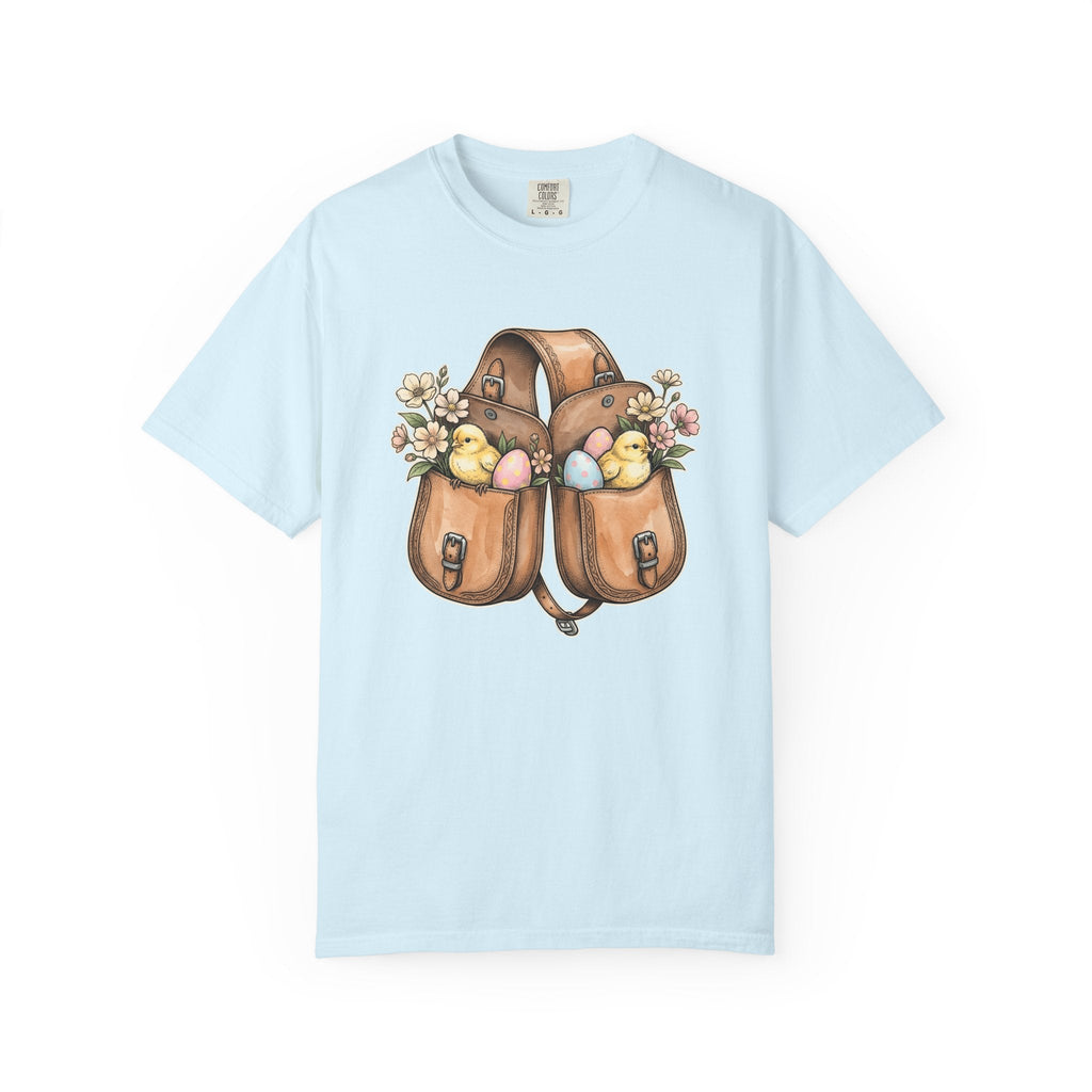 Baby Chicken Bag Shirt Easter Flowers Unisex Gift Floral Tee Chick Bag T-Shirt