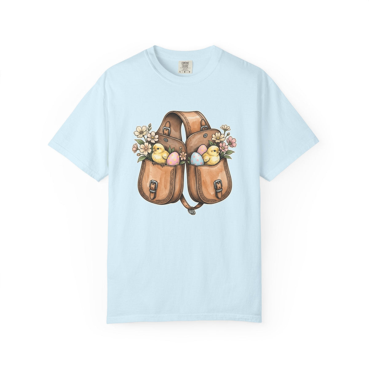 Baby Chicken Bag Shirt Easter Flowers Unisex Gift Floral Tee Chick Bag T-Shirt