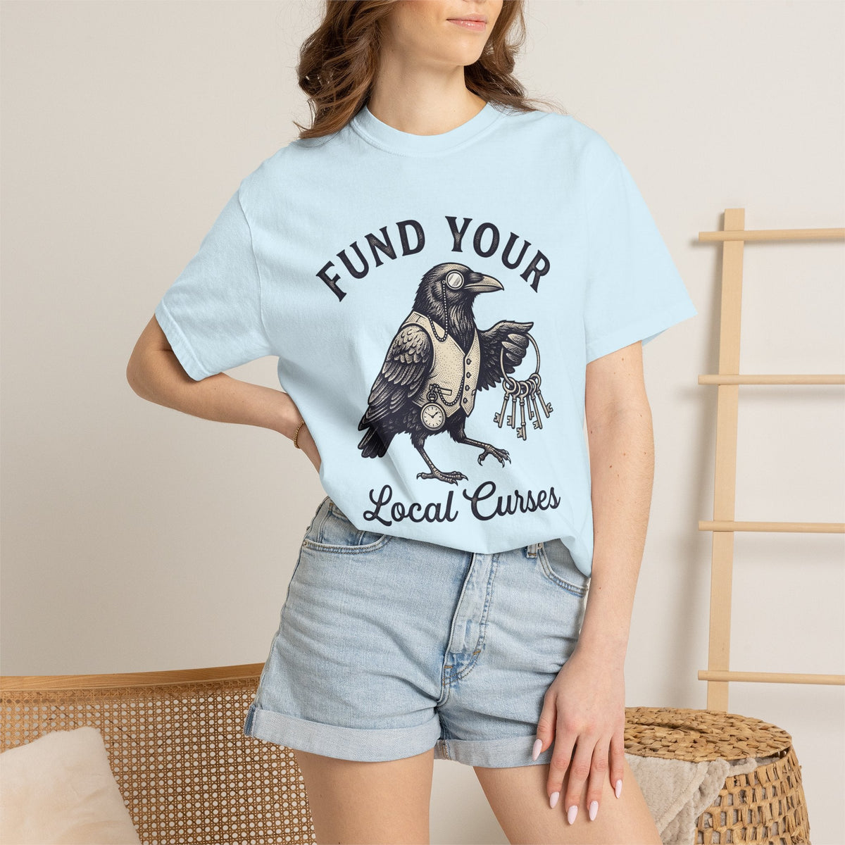 Raven Steam Punk Shirt Halloween Occult Unisex Gift Old product image 9