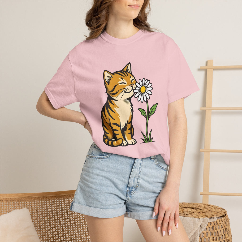 Tabby Cat Shirt Floral Unisex Gift Cartoon Tee Kitty product image 12