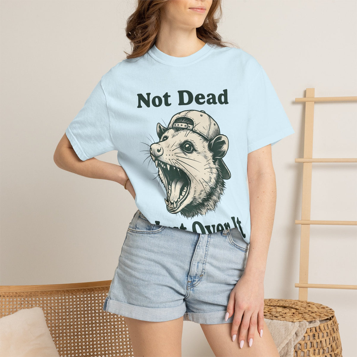 Possum Cap Shirt Funny Creatures Unisex Gift Illustration Tee Opossum T-Shirt