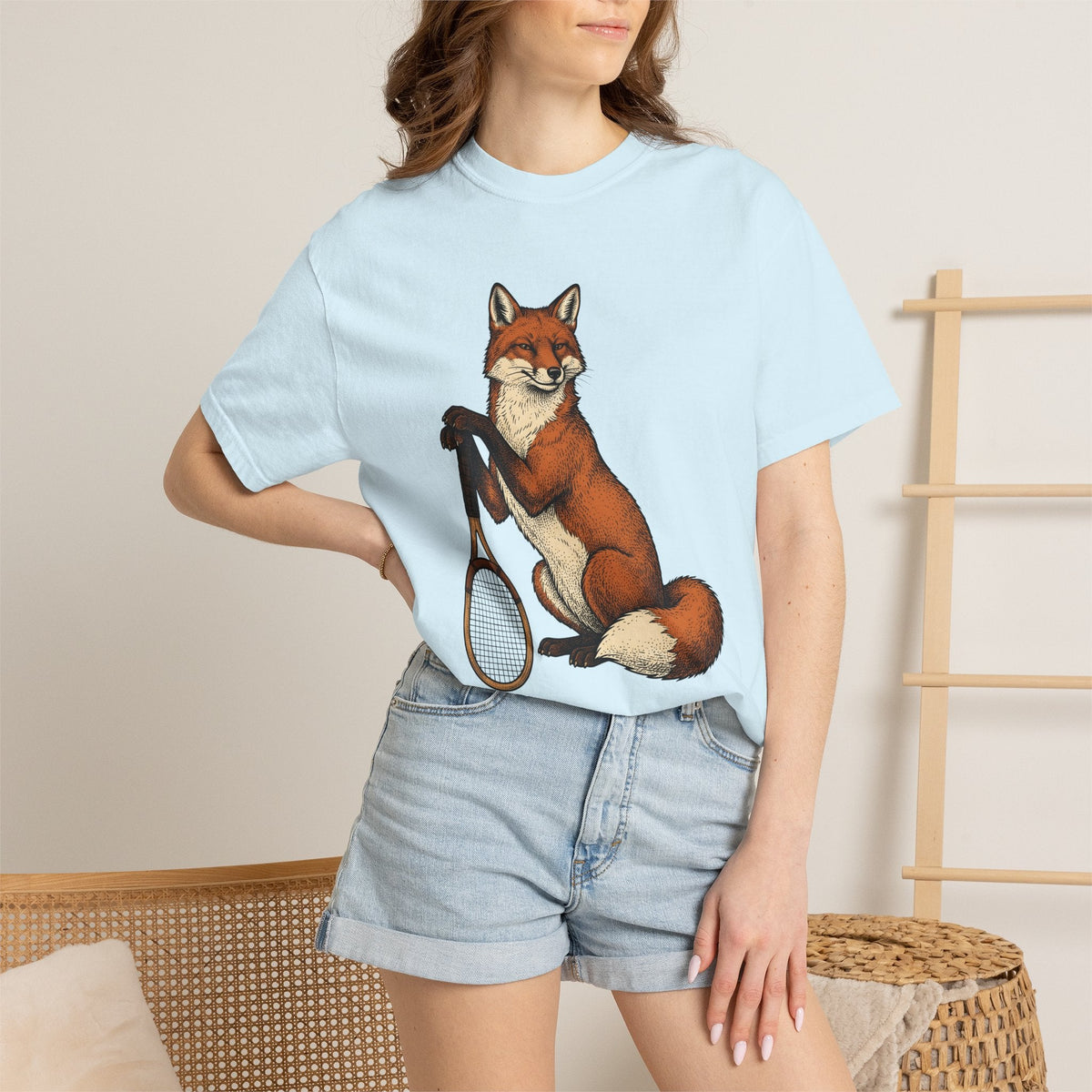 Fox Tennis Racquet Shirt Sports Fauna Unisex Gift Old product image 9