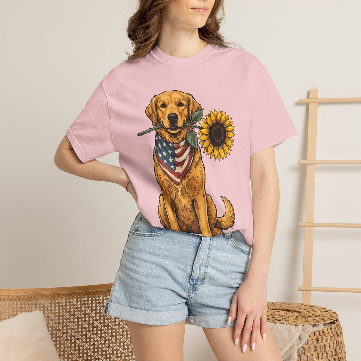 Golden Retriever Shirt Dog Patriotic Unisex Gift Vintage product image 12