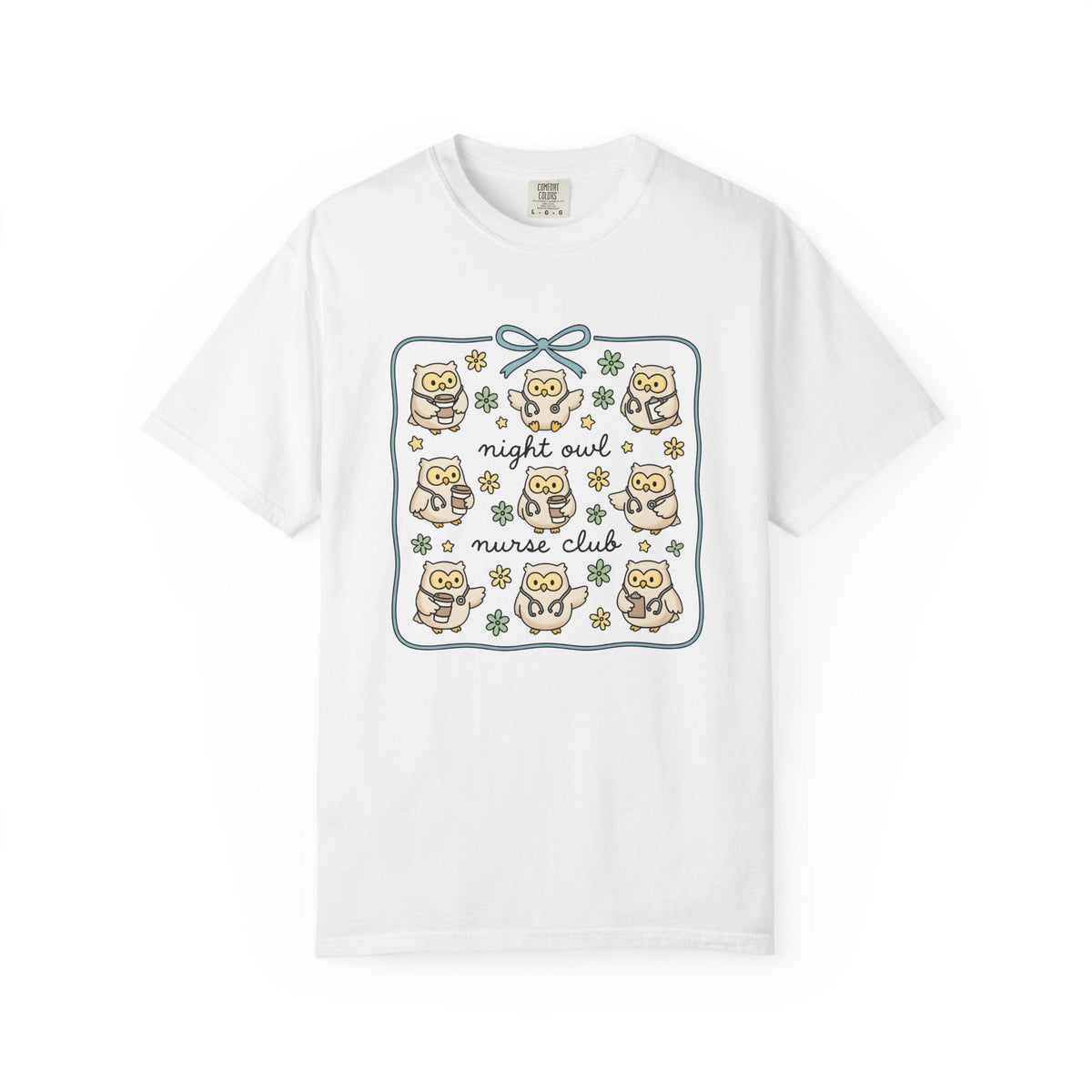 Nurse Owl Shirt Nurses Animal Gift Women Kawaii Tee Owl T-Shirt Nursing Enthusiast Cute Tshirt Wildlife Graphic Hand Drawn Coffee Cup Tshirt