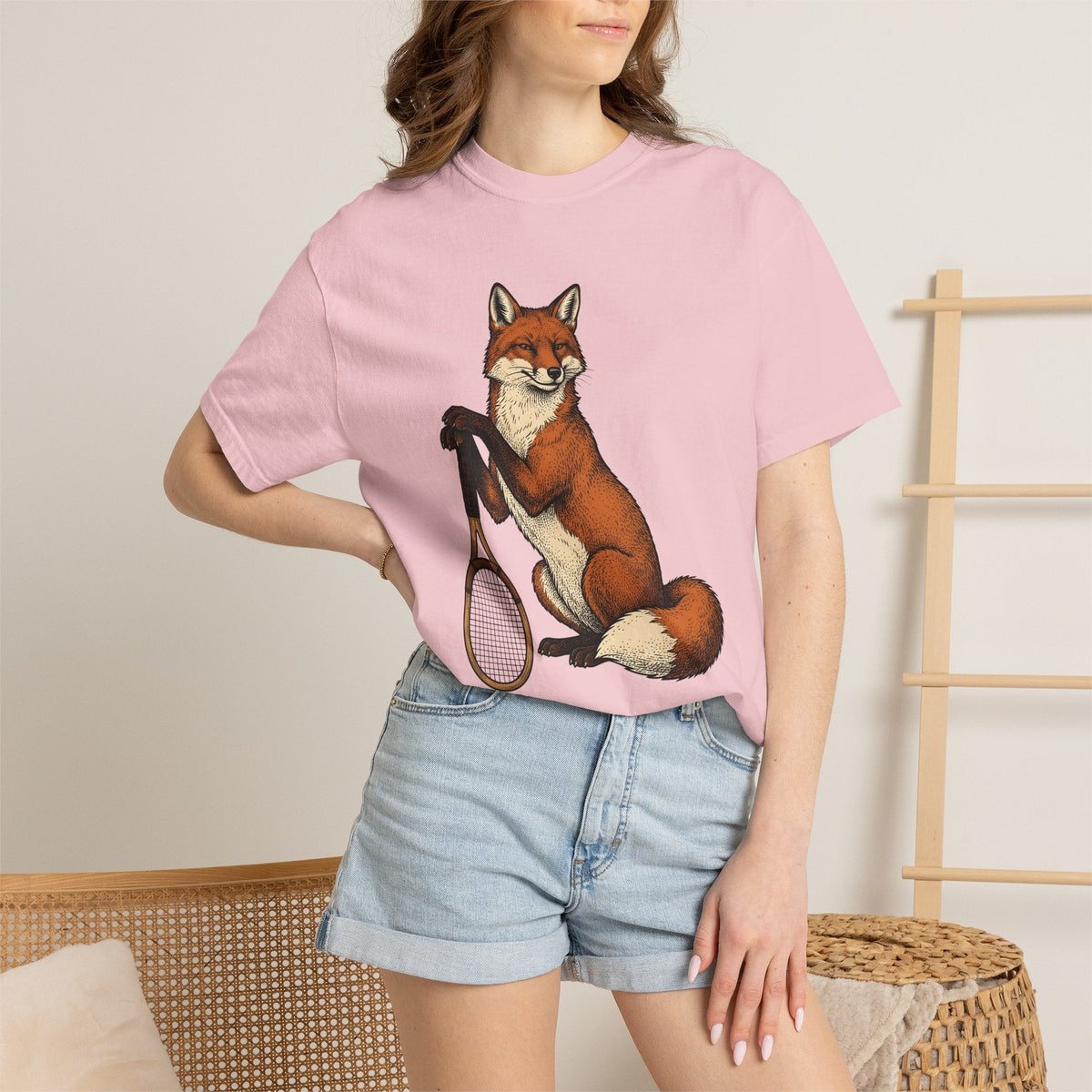 Fox Tennis Racquet Shirt Sports Fauna Unisex Gift Old product image 12