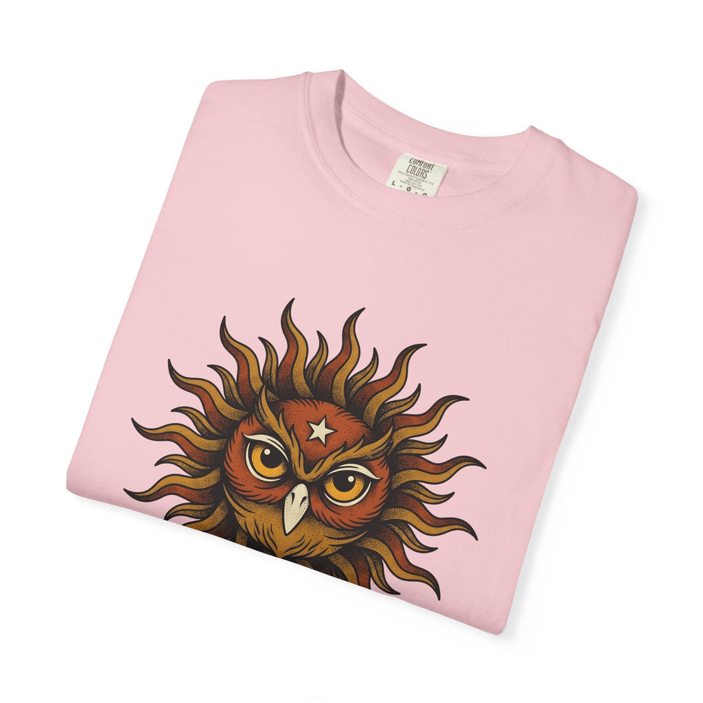 Owl Sun Shirt Bohemian Gift Women Line Art Tee Hoot T-Shirt product image 11