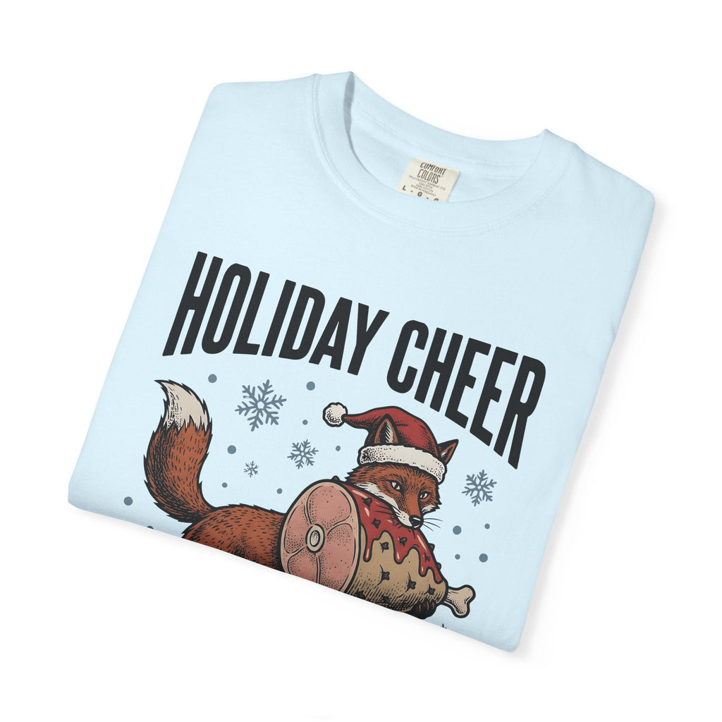 Fox Santa Hat Retro T-Shirt – Christmas Wildlife Sketch, Unisex Graphic Tee