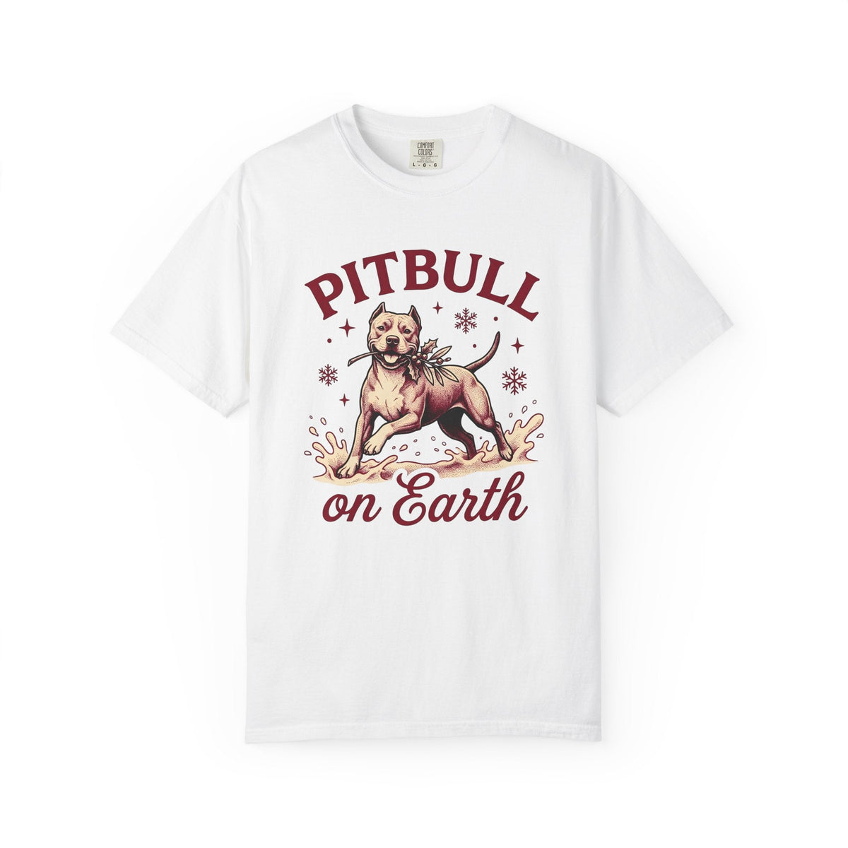 Pitbull Snowflake Vintage T-Shirt – Christmas Dog Lover product image 1