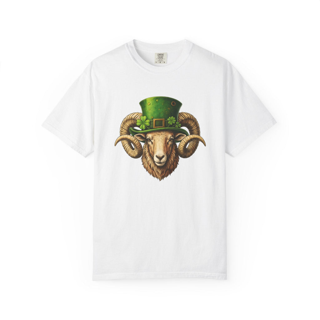 Ram Leprechaun Hat Shirt St Patrick's Day Creatures Unisex Gift Old School Tee