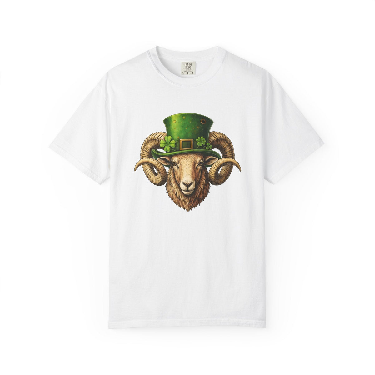 Ram Leprechaun Hat Shirt St Patrick's Day Creatures Unisex Gift Old School Tee