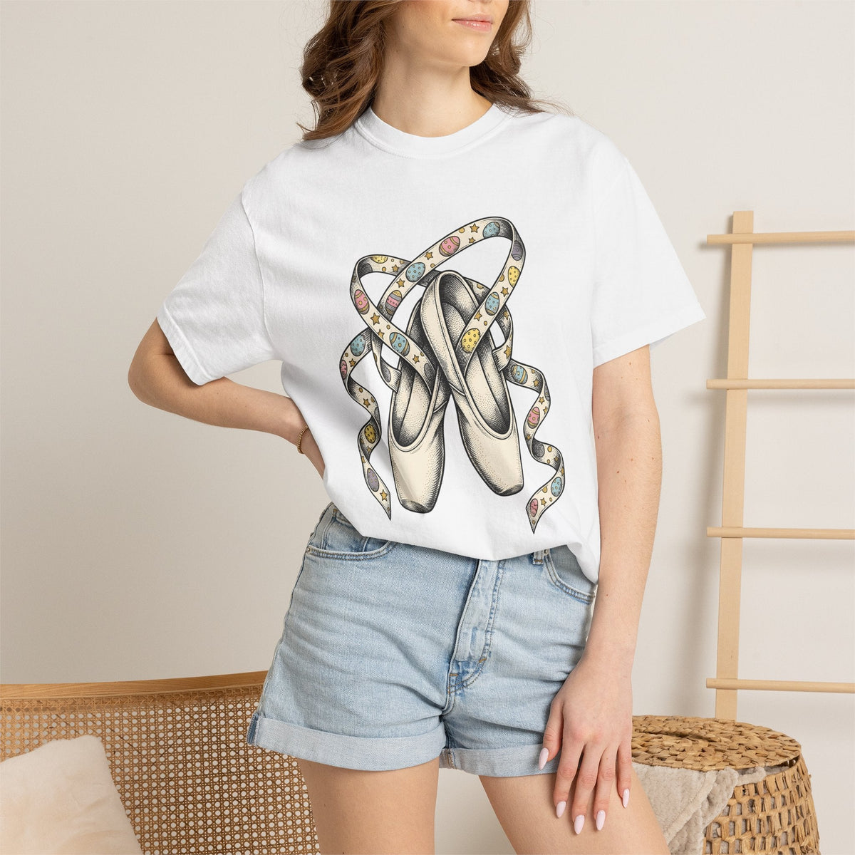 Ballet Flats Shirt Easter Recital Unisex Gift Cartoon Tee Dance Shoes T-Shirt