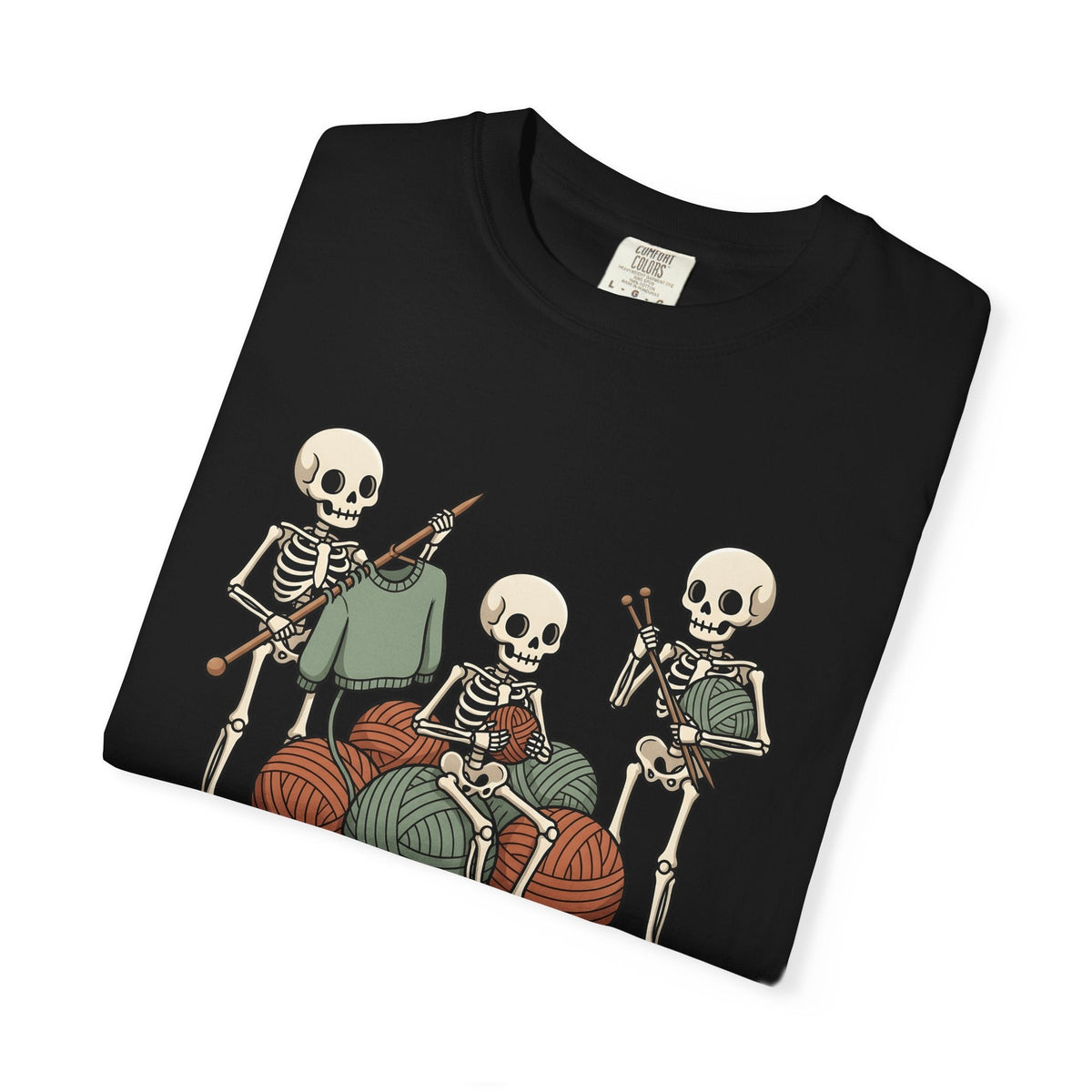 Skeleton Knitting Shirt Halloween Unisex Gift Cartoon Tee product image 15