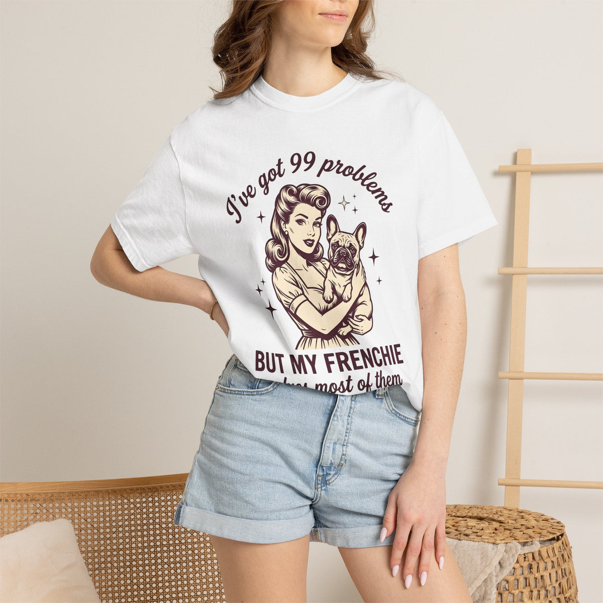 Woman Frenchie Dog Shirt Antique Gift for Women Classic Tee product image 6