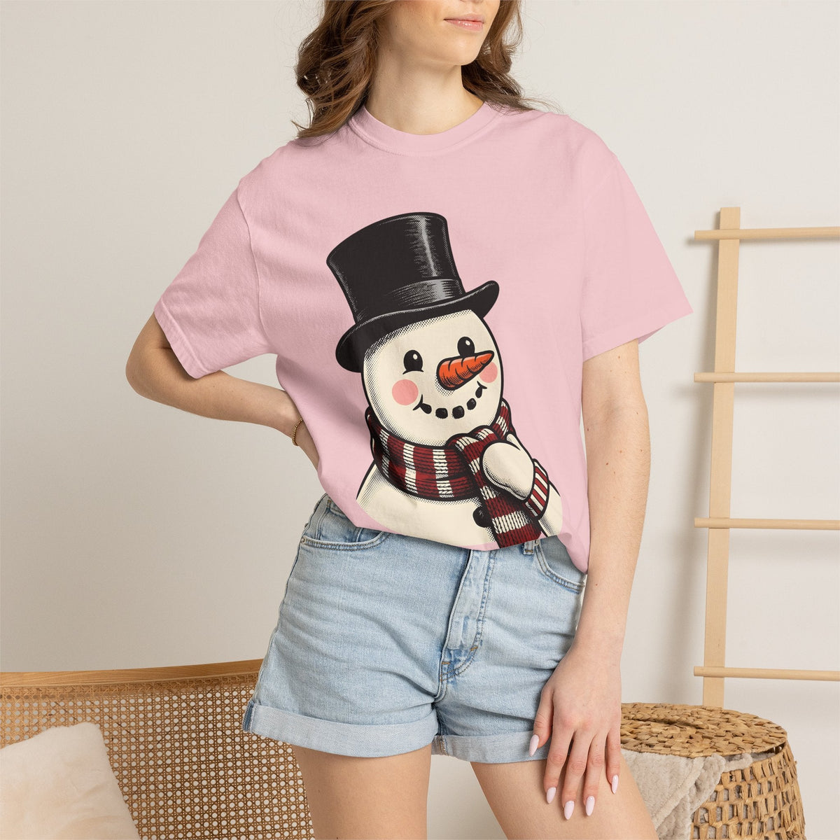 Snowman Icon Shirt Christmas Cold Unisex Gift Cartoon Tee product image 12