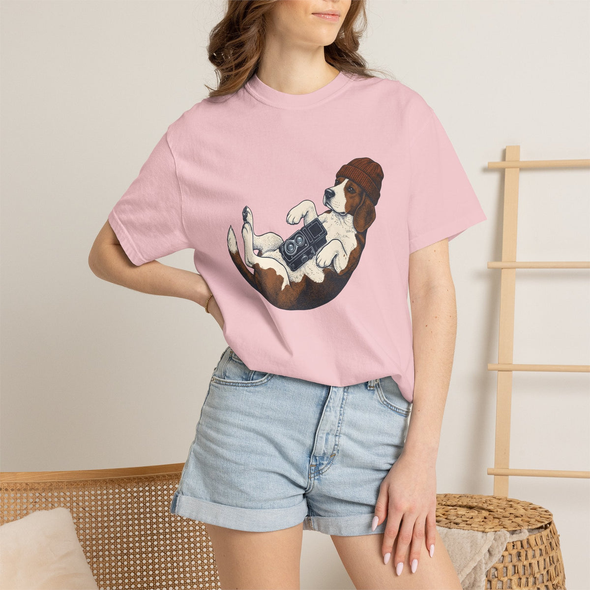 Beagle Puppy Shirt Dog Camera Gear Gift Women Sketch Tee product image 12