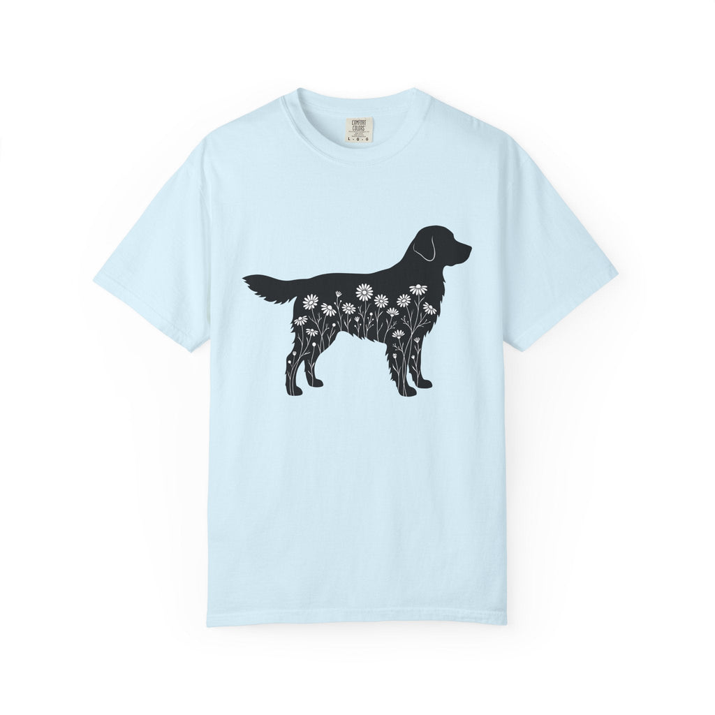 Dog Outline Shirt Flower Unisex Gift Floral Tee Puppy product image 2