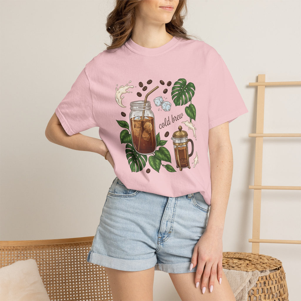 Iced Coffee Jar Shirt Coffee Foodie Unisex Gift Hand Drawn Tee Cold Brew T-Shirt