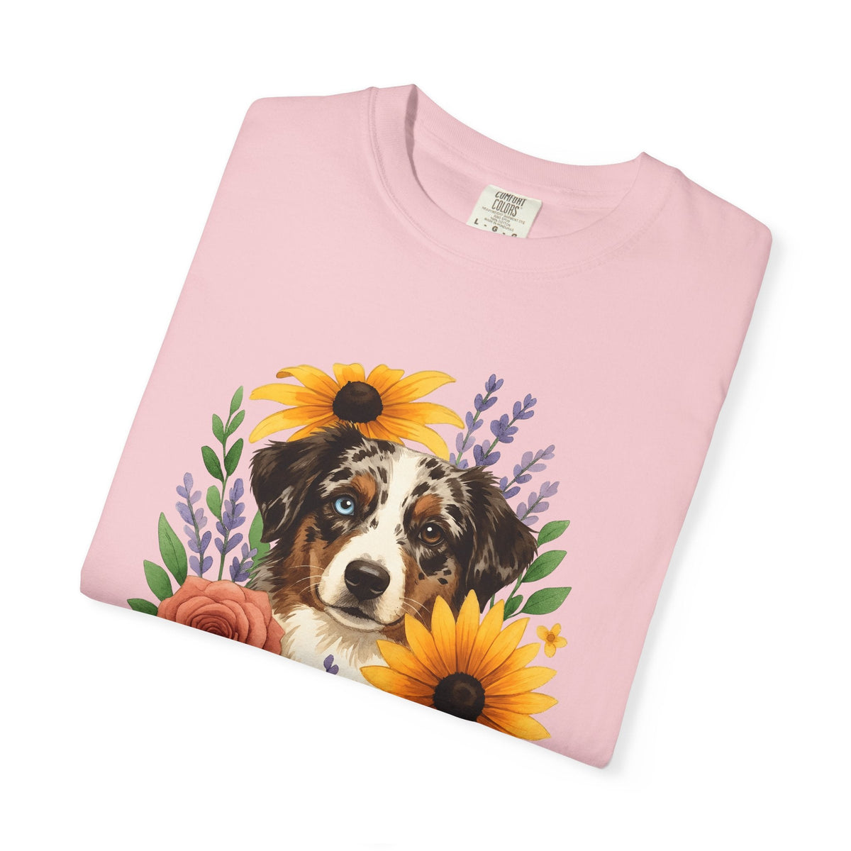 Aussie Breed Shirt Dog Bouquet Gift Women Painterly Tee product image 11