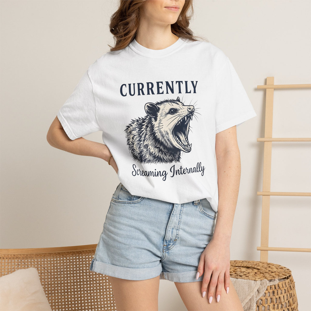 Opossum Illustration Shirt Funny Wildlife Unisex Gift Retro product image 6