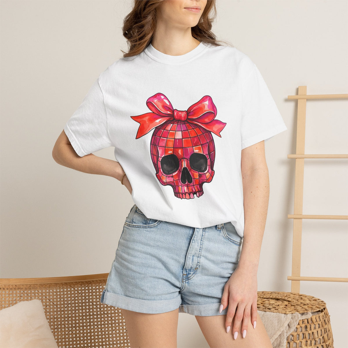 Disco Skull Shirt Halloween Party Unisex Gift Watercolor product image 7