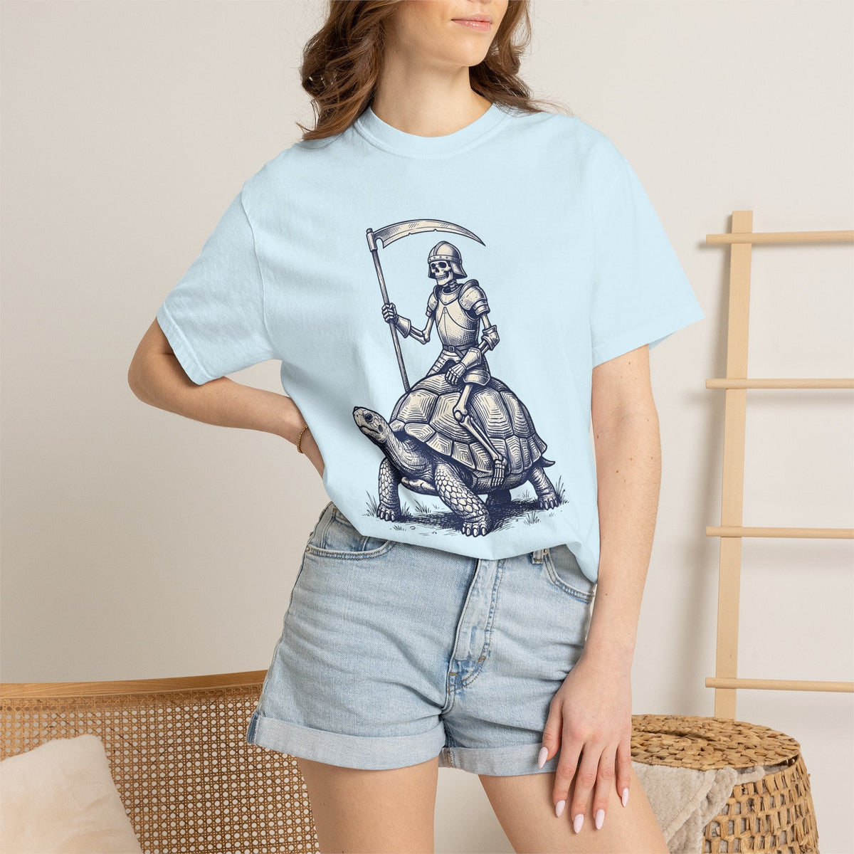 Skeleton Warrior Turtle Shirt Gothic Autumn Unisex Gift product image 10