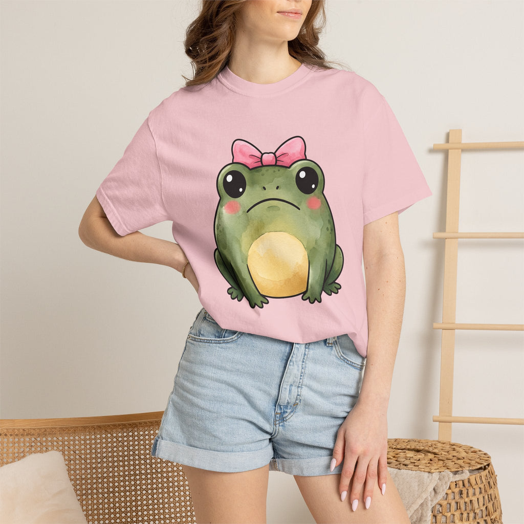 Frog Bow Clip Shirt Animals Rustic Unisex Gift Playful Tee product image 12