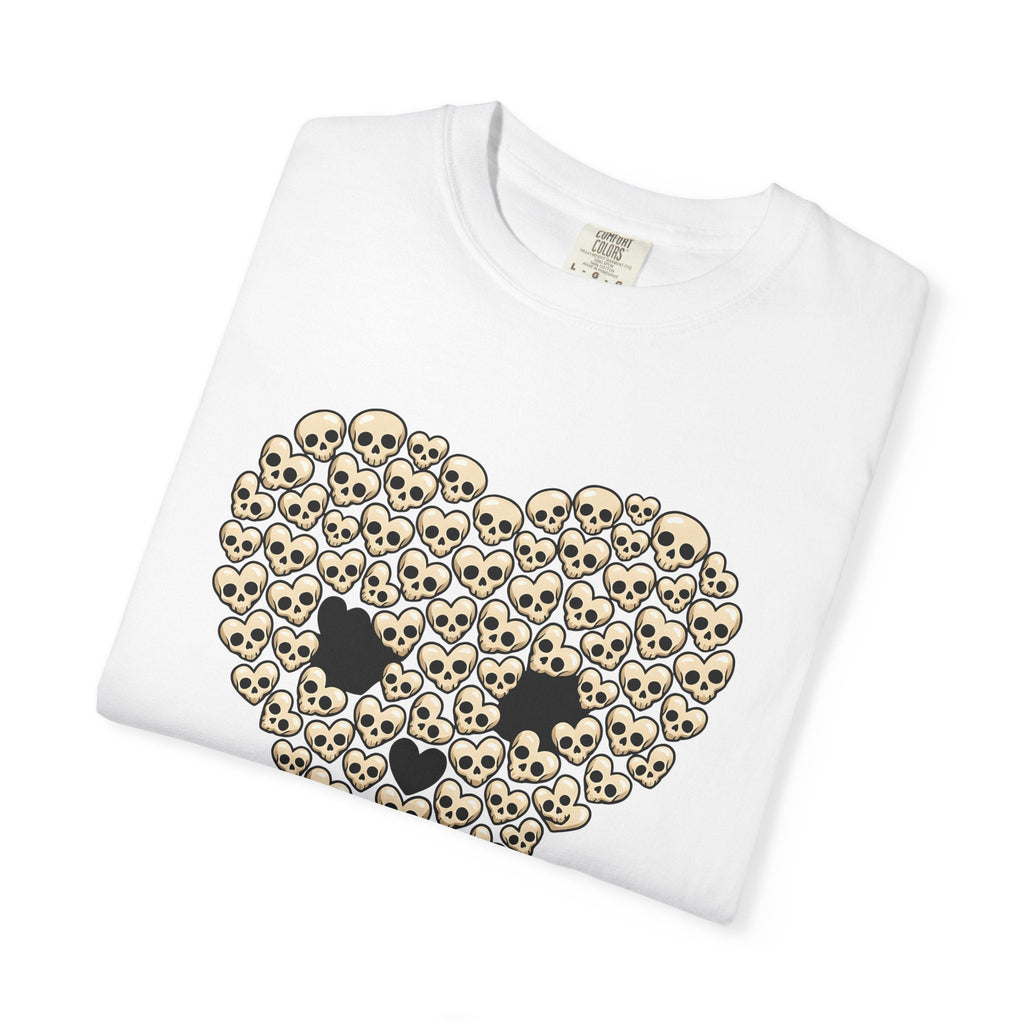 Skull Heart Shirt Valentines Day Emo Unisex Gift Comic Tee product image 6
