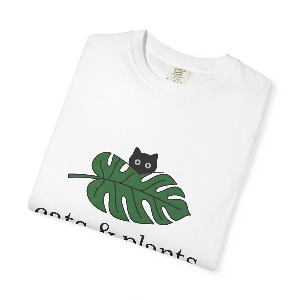 Black Feline Foliage Shirt Cat Greenery Gift Women Plain product image 5