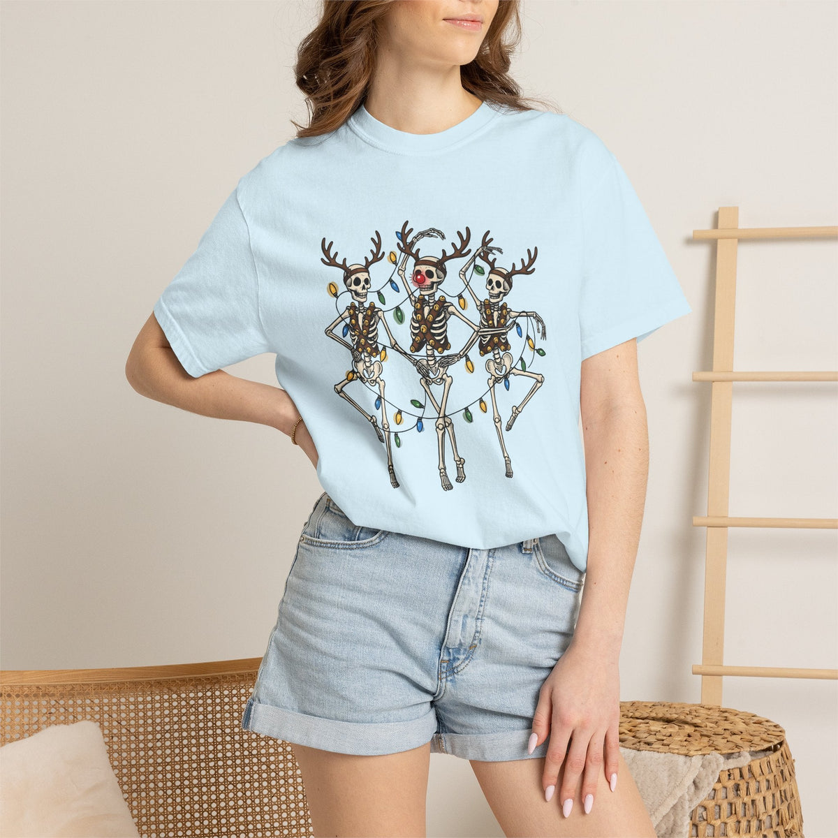 Skull Deer Shirt Christmas Satire Unisex Gift Animated Tee product image 10