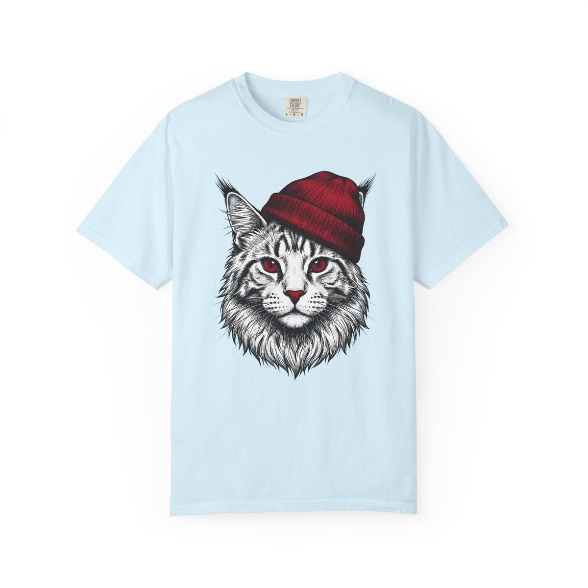 Feline Beanie Shirt Cat Apparel Unisex Gift Cartoon Tee product image 2