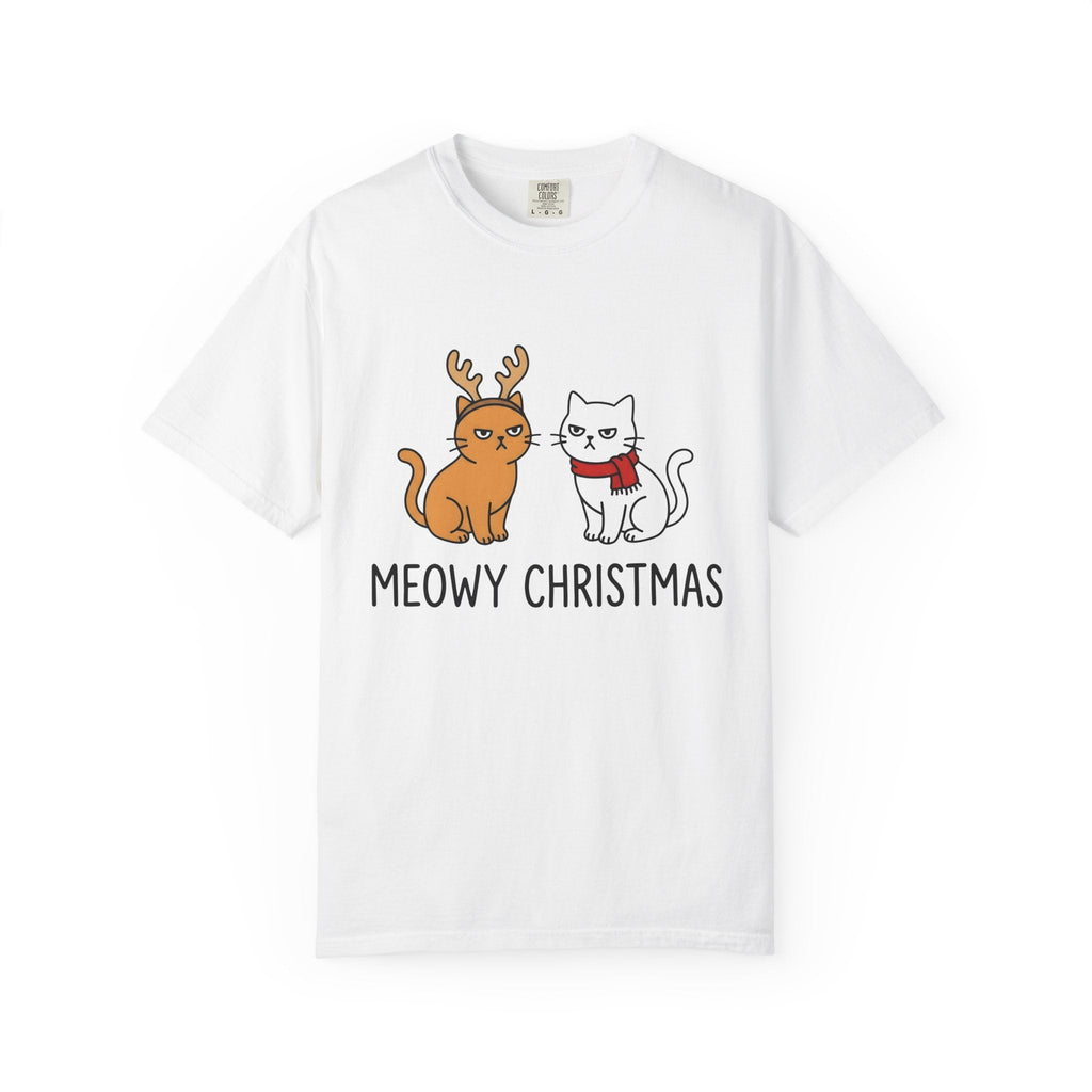 Cat Couple Shirt Christmas Animals Gift Women Comic Tee product image 1
