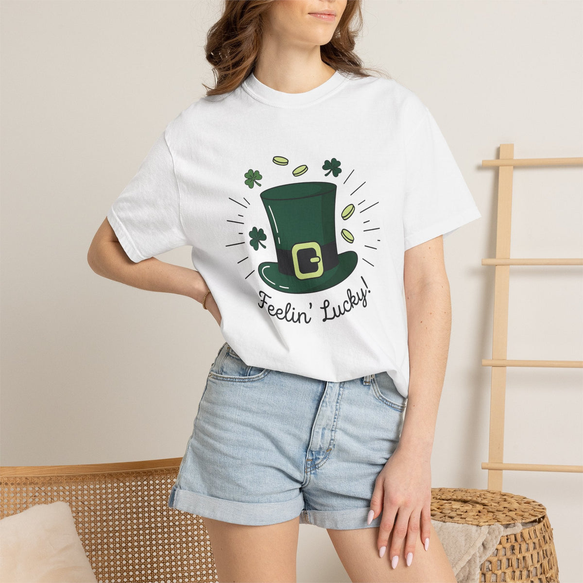 Leprechaun Hat Shirt St Patrick's Day Festival Unisex Gift Hand Drawn Tee Top