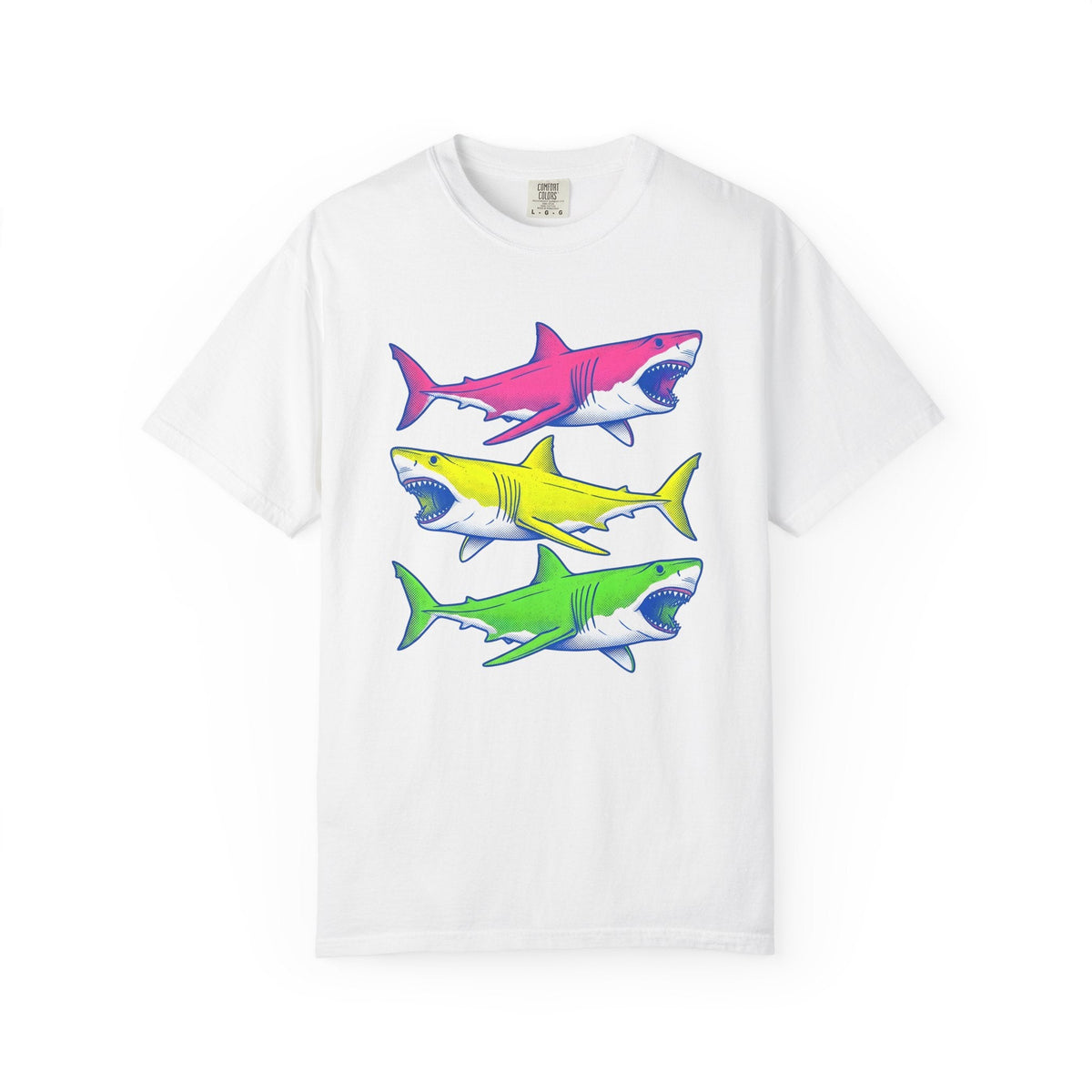 Bright Shark Shirt Ocean Sea Life Unisex Gift Comic Tee product image 1