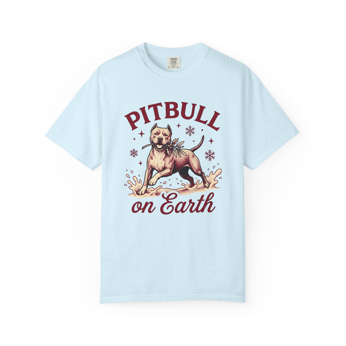 Pitbull Snowflake Vintage T-Shirt – Christmas Dog Lover product image 2