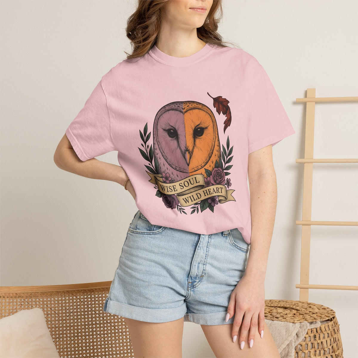 Owl Head Shirt Halloween Nature Gift Women Tattoo Tee product image 13